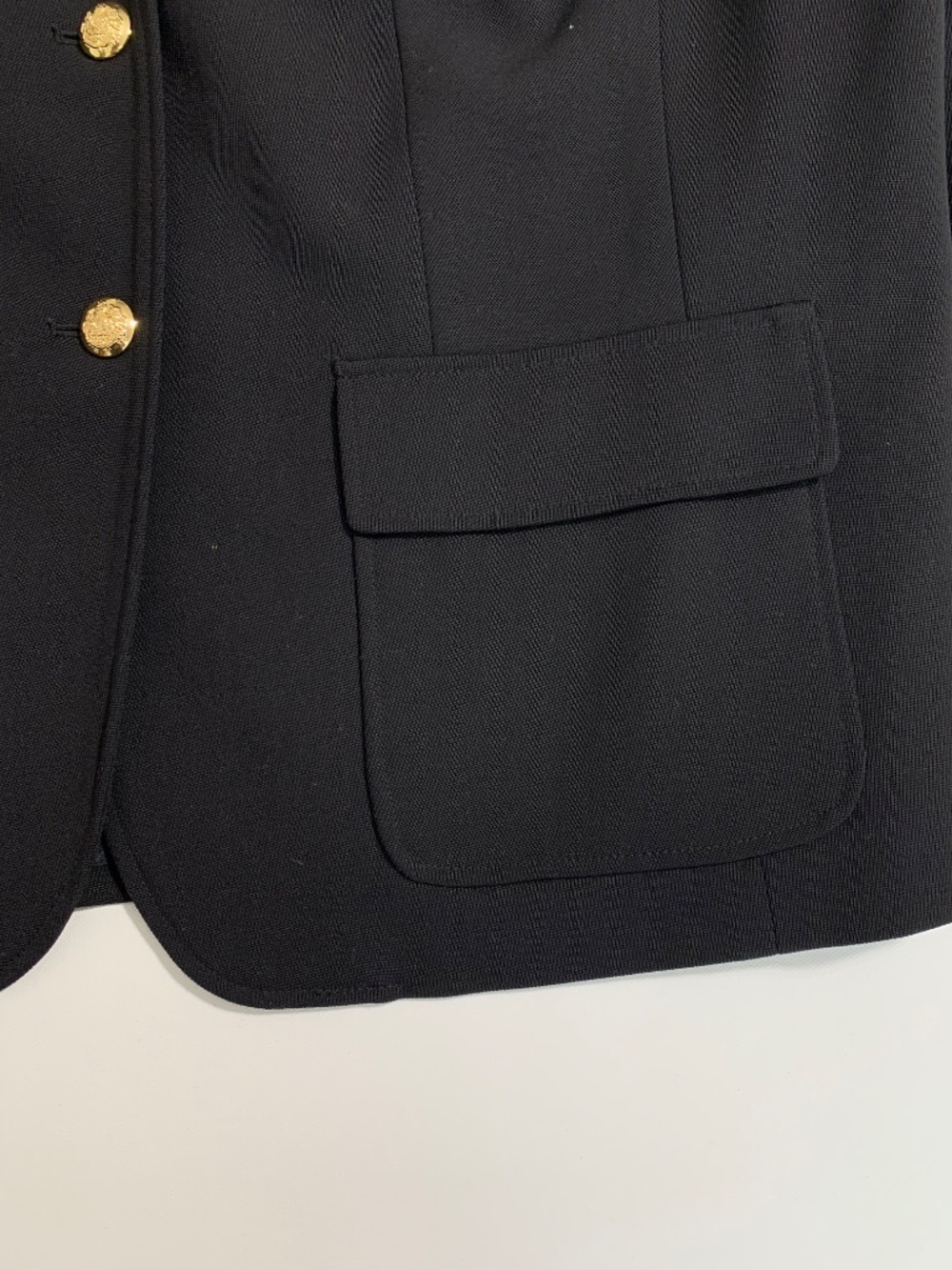 RALPH LAUREN Classic Black Crest 100% Wool Blazer Women's US Size 14W VINTAGE - Picture 7 of 13